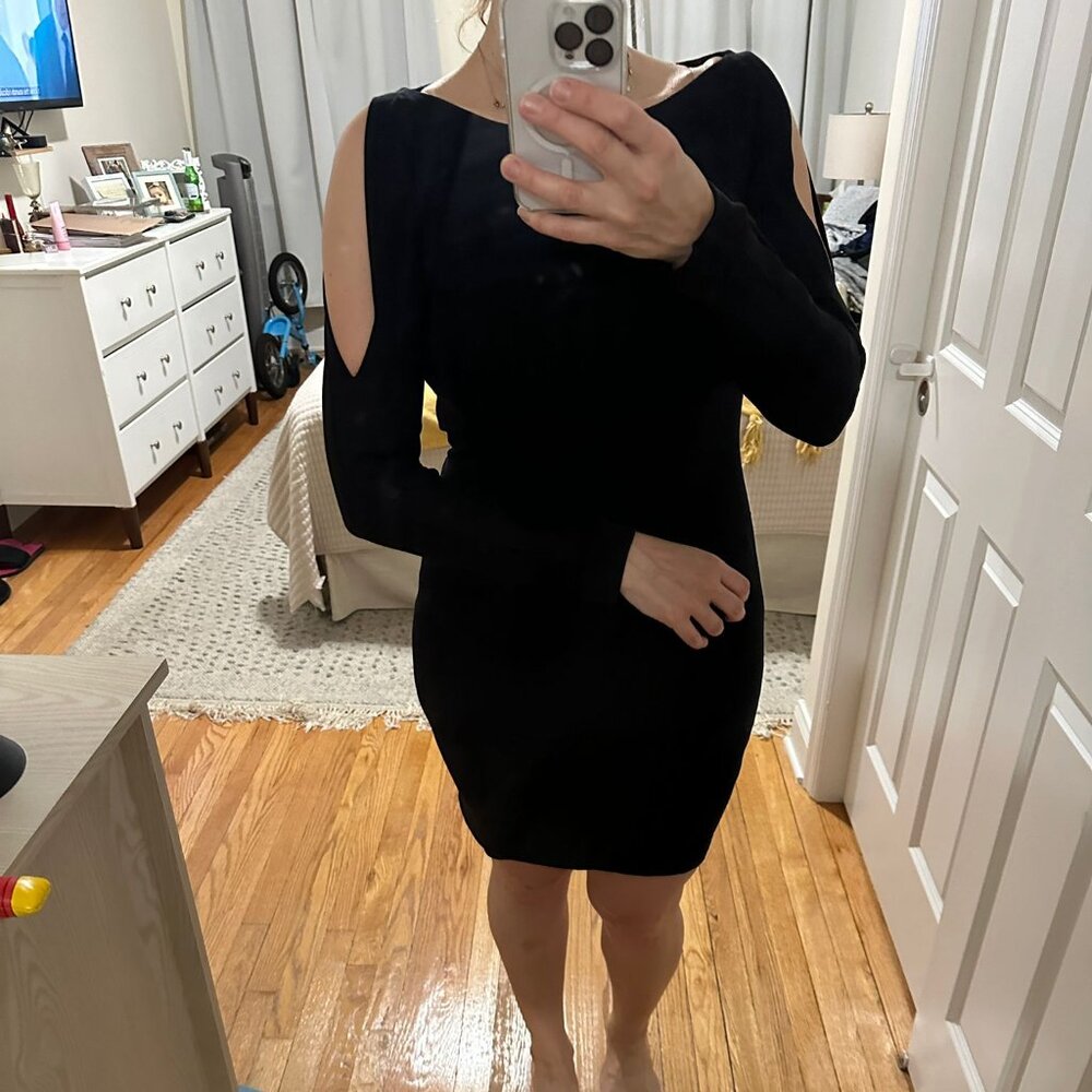 ALL SAINTS Ponte Emelle Cold Shoulder Sheath Dress